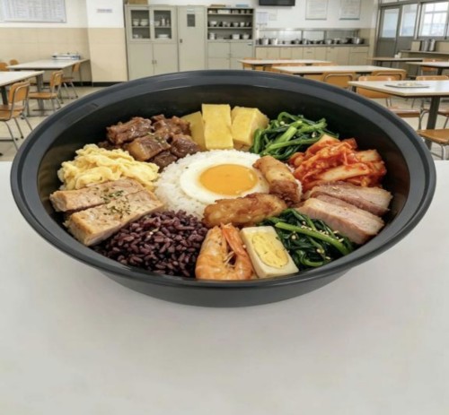 American-style round PP meal box with four compartments