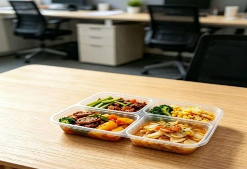 Equal-sized four-layer PP square lunch box