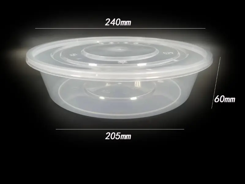 2000ml PP injection-molded basin-style food container